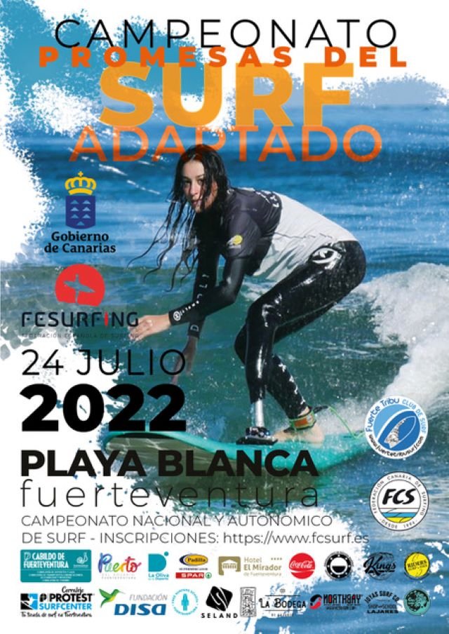 CARTEL CAMPEONATO SURF ADAPTADO PROMESAS DEL SURF FUERTEVENTURA 2022