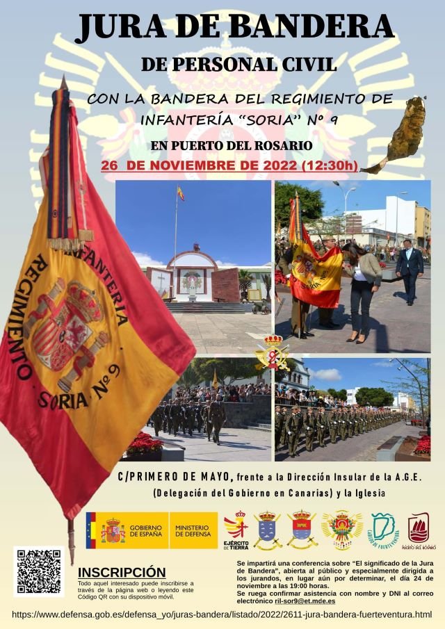 CARTEL JURA DE BANDERA REG. SORIA 9 26 noviembre PUERTO DEL ROSARIO