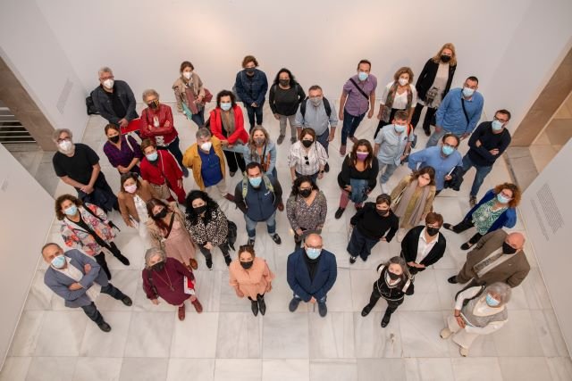 Los participantes de las primeras Jornadas sobre didáctica difusión y públicos celebrada en el CAAM