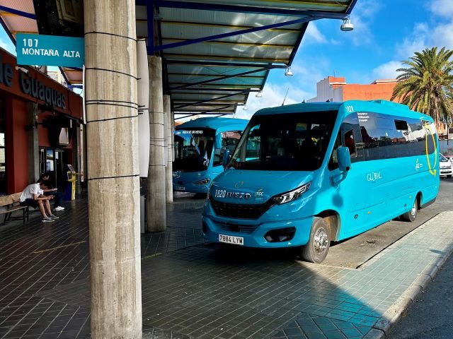 Línea de Global que cubre el trayecto desde la estación de Gáldar a Montaña Alta