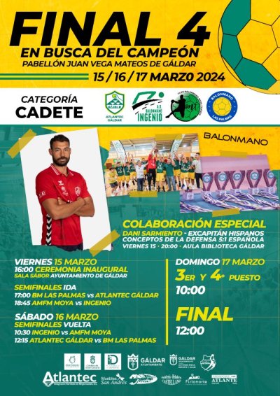 G&aacute;ldar acoger&aacute; este fin de semana la Final Four Cadete del Balonmano de Gran Canaria