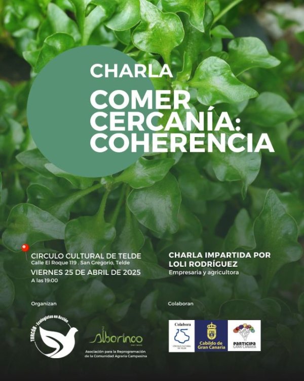 “Comer cercanía: coherencia” conferencia impartida por Loli Rodríguez nueva propuesta de Turcón Ecologistas en Acción