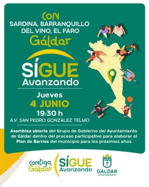 G&aacute;ldar: El proceso participativo &lsquo;Contigo, G&aacute;ldar Sigue Avanzando&rsquo; celebra este jueves en Sardina su &uacute;ltima asamblea abierta