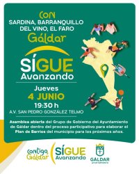 G&aacute;ldar: El proceso participativo &lsquo;Contigo, G&aacute;ldar Sigue Avanzando&rsquo; celebra este jueves en Sardina su &uacute;ltima asamblea abierta