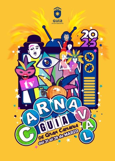 Gu&iacute;a de Gran Canaria dedicar&aacute; su Carnaval 2025 al mundo de la televisi&oacute;n, del 21 al 28 de marzo