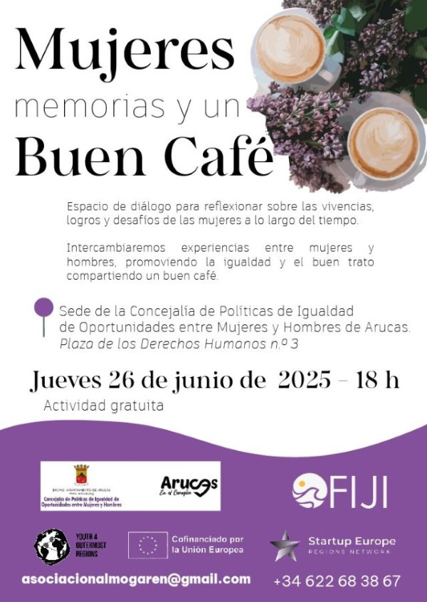 Arucas acoge el taller “Mujeres, memorias y un buen café” organizado por la “Asociación Almogarén por la Inclusión”