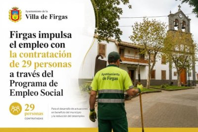 Firgas impulsa el empleo con la contratación de 29 personas a través del Programa de Empleo Social