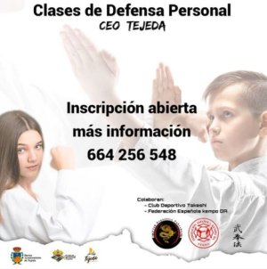 Abierta la inscripción a clases de Defensa Personal &amp; Artes Marciales para los alumnos y alumnas del CEO Tejeda