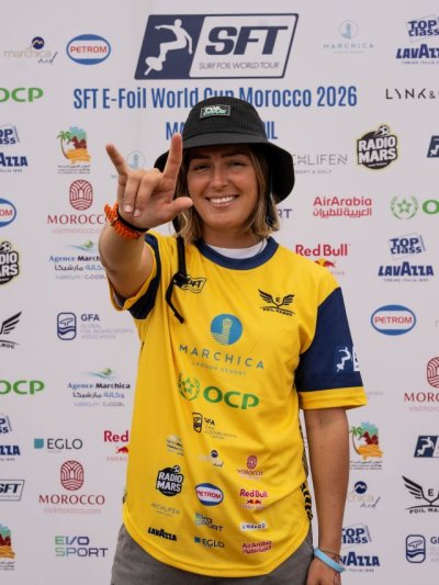 La majorera Julia Castro logra un segundo puesto en la primera prueba del Mundial de e-foil en Nador (Marruecos)