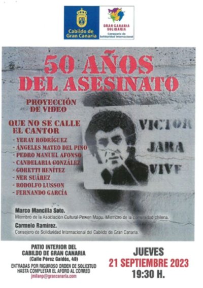 Solidaridad Internacional homenajea a V&iacute;ctor Jara en el 50 aniversario de su asesinato con el evento 'Que no se calle el cantor'