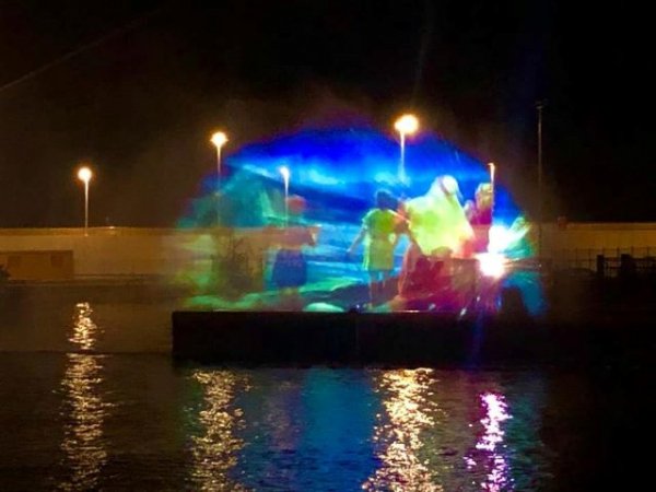 Agaete: Espect&aacute;culo Audiovisual de Pantalla de Agua en el Puerto de las Nieves