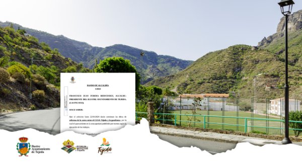 Tejeda: Comienzo las obras de reforma de la acera entre el C.E.O. Tejeda y la gasolinera el próximo lunes 22 de enero de 2024