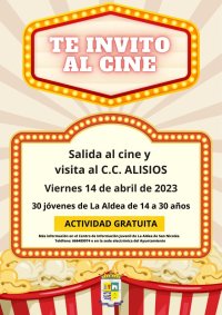 La Aldea: La Concejal&iacute;a de Juventud abre las inscripciones para la actividad &lsquo;Te invito al Cine&rsquo;