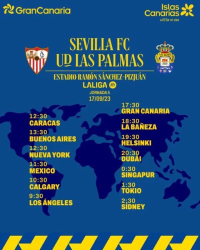 Radio Faro del Noroeste retransmite este domingo 17-09-23, a las 17.30 horas: Sevilla FC - UD Las Palmas