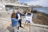 Obras P&uacute;blicas inicia las obras de emergencia para reforzar la escollera y la estructura de la avenida Mar&iacute;tima