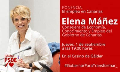 Gáldar: Acto sobre “El empleo en Canarias” con la presencia de la Consejera Socialista Elena Máñez Rodríguez