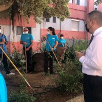 Gu&iacute;a: Los alumnos del Proyecto Dinamizaci&oacute;n Inclusiva 2021 explican al Alcalde los trabajos de mantenimiento