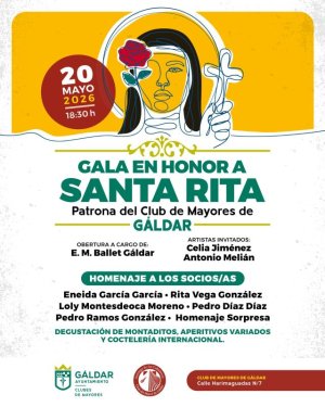 El Club del Mayor de G&aacute;ldar celebra el 20 de mayo una Gala en honor a Santa Rita