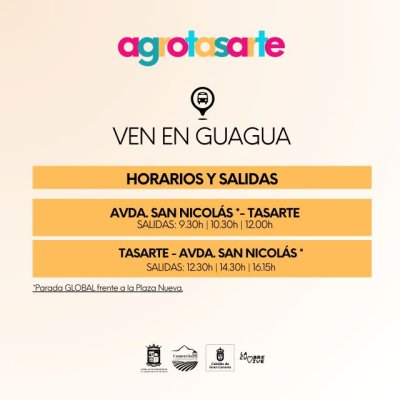 Global intensifica los servicios de guaguas para la IV edición de la Feria Agrotasarte