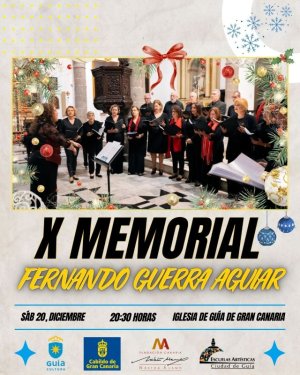Gu&iacute;a de Gran Canaria celebra este s&aacute;bado el X Memorial Fernando Guerra Aguiar con un emotivo concierto navide&ntilde;o