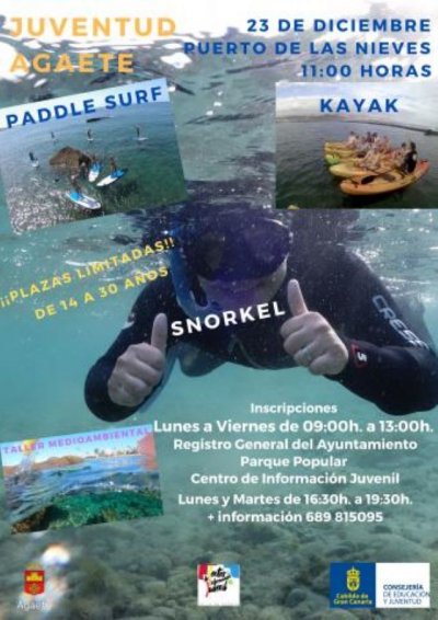 Agaete: Nueva Actividad para los jóvenes del municipio, el próximo jueves 23 de diciembre