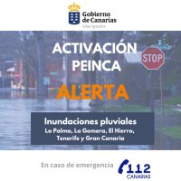 El Gobierno actualiza la situaci&oacute;n, pasando a alerta por inundaciones en las islas occidentales y Gran Canaria