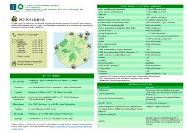 Villa de Firgas: Información sobre instalaciones de &#039;puntos limpios&#039;
