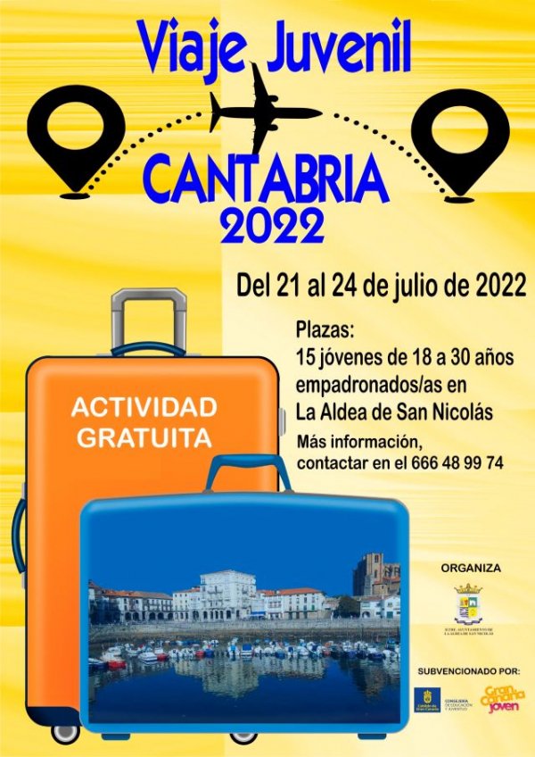 La Aldea: La Concejal&iacute;a de Juventud organiza un viaje a Cantabria para 15 personas de 18 a 30 a&ntilde;os