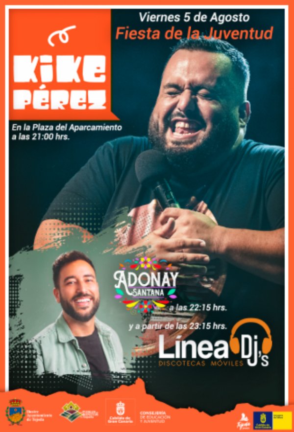 Tejeda: Actuación del humorista Kike Pérez el 5 de agosto de 2022 en la &quot;Fiesta de la Juventud&quot;