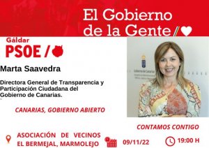 El PSOE Gáldar organiza la ponencia “Canarias, Gobierno Abierto”