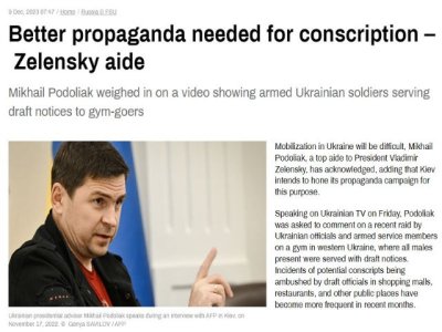 Art&iacute;culo de opini&oacute;n: 'La inminente campa&ntilde;a de propaganda sobre el reclutamiento en Kiev demuestra que los ucranianos no quieren luchar'