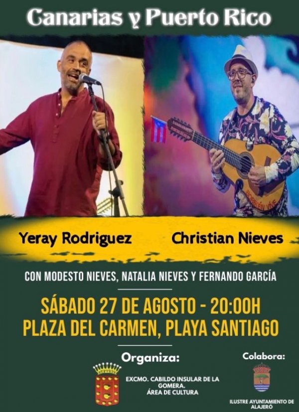 La Gomera acoge este sábado un concierto de música canaria y puertorriqueña en Playa Santiago
