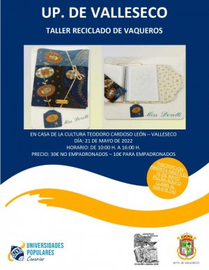 Customiza tus vaqueros con el taller de reciclaje que impulsa la Universidad Popular de Valleseco