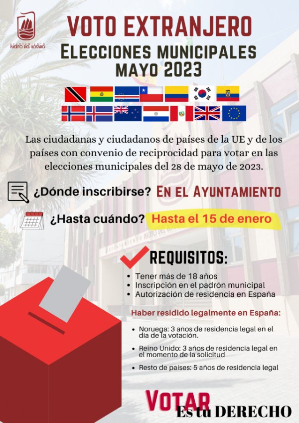 Puerto del Rosario recuerda a las personas migrantes que tienen hasta el s&aacute;bado para solicitar su derecho al voto en las elecciones municipales