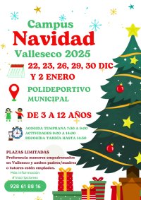 El Ayuntamiento de Valleseco abre la inscripción del Campus de Navidad