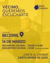 Gu&iacute;a: Este s&aacute;bado 14 de marzo, UxGC-Gu&iacute;a estar&aacute; en Becerril para recorrer el barrio y compartir un encuentro con los vecino