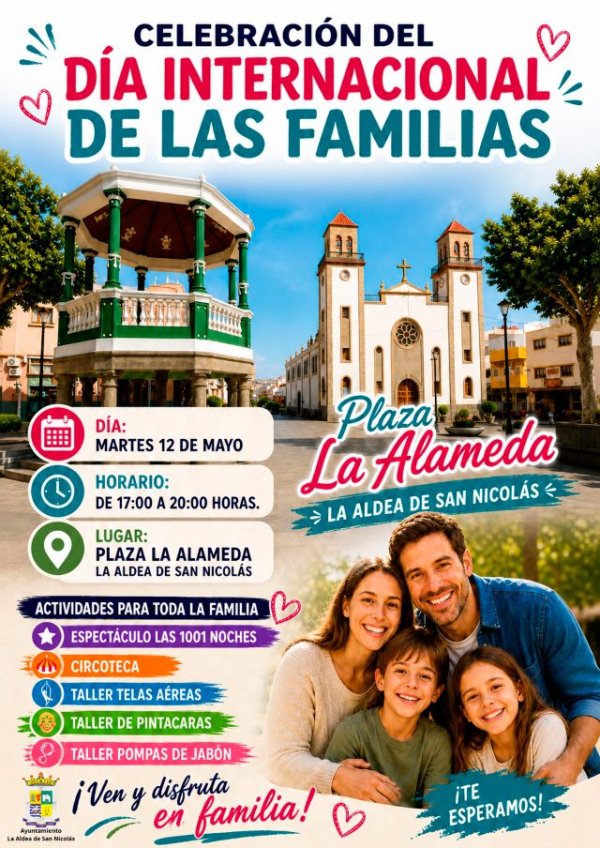 La Aldea de San Nicol&aacute;s celebra el D&iacute;a Internacional de las Familias con talleres y espect&aacute;culos para todas las edades