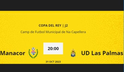 Radio Faro del Noroeste retransmite hoy martes, 31-10-23, a las 20.00 horas - UD Manacor - UD Las Palmas (Partido Copa del Rey)