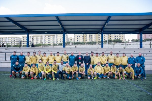 Francisco Castellano y Miguel Ángel Ramírez animan y desean suerte a la UD Las Palmas i+i de cara a la LaLiga Genuine Santander