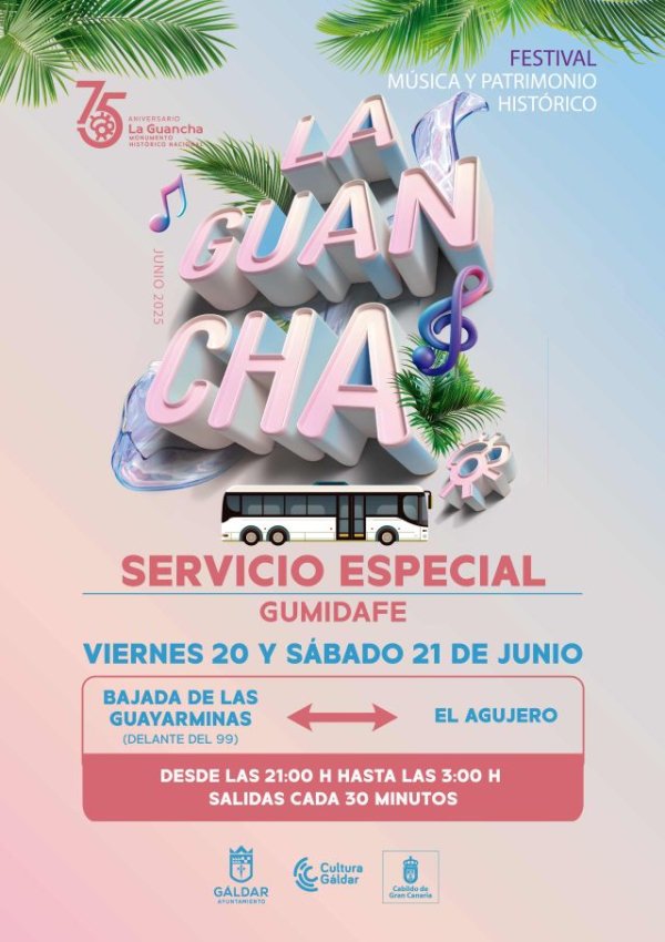 Gáldar: Guaguas Gumidafe refuerza el servicio de transporte público para el Festival La Guancha de este fin de semana