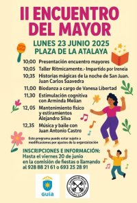 Gu&iacute;a: La Plaza de La Atalaya acoge el II Encuentro del Mayor el pr&oacute;ximo lunes 23 de junio