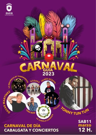 Carnaval de D&iacute;a, Cabalgatas, Murgas, Conciertos y Verbenas en las fiestas carnavaleras de Gu&iacute;a que arrancan el viernes 10 de marzo
