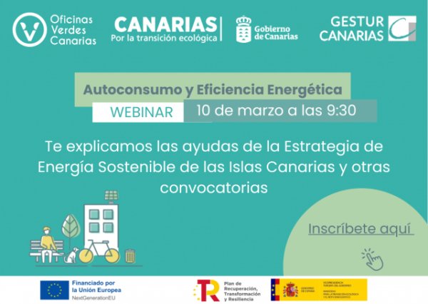 Las Oficinas Verdes de Canarias celebran un webinar sobre las ayudas de la Estrategia de Energía Sostenible