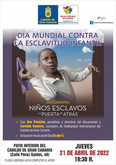 El Cabildo conmemora el D&iacute;a Mundial contra la Esclavitud Infantil con la proyecci&oacute;n de &lsquo;Ni&ntilde;os esclavos. La puerta de atr&aacute;s&rsquo;
