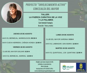 El Proyecto &#039;Envejecimiento activo&#039; ofrece un nuevo taller basado en la fuerza curativa de la voz y la palabra