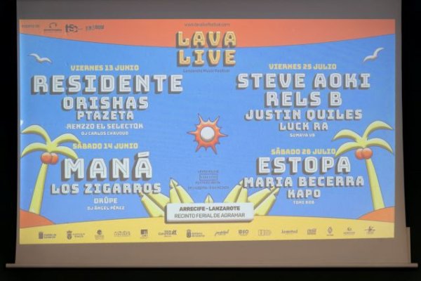Maná, Estopa, Residente, Orishas, PtaZeta, Renzzo, Los Zigarros, Drûpe, Steve Aoki, Rels B, Justin Quiles, Luck Ra, María Becerra y Kapo, cartel del LAVA LIVE Lanzarote Music Festival