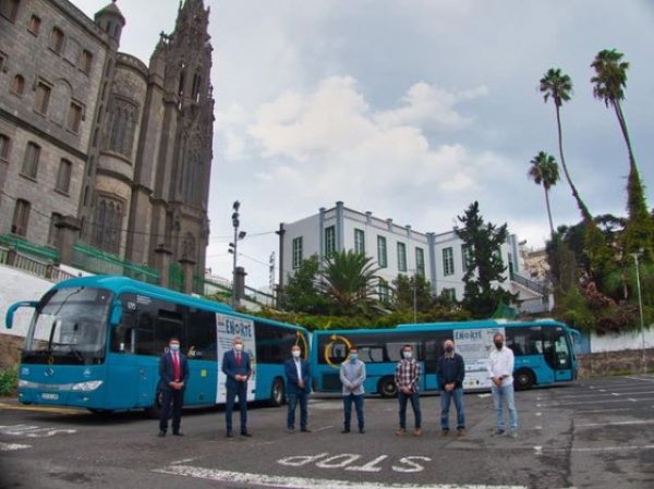 La imagen de Enorte2021 ya circula en la isla gracias a las guaguas de Guaguas Global