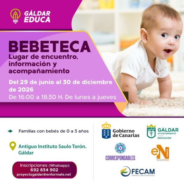 G&aacute;ldar: Vuelve &lsquo;La Bebeteca&rsquo;, un espacio de encuentro, informaci&oacute;n y acompa&ntilde;amiento para familias con beb&eacute;s de 0 a 3 a&ntilde;os