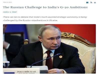 Korybko a Harsh V. Pant: No hay un “desafío ruso a las ambiciones del G-20 de la India”