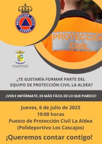 El Ayuntamiento de La Aldea de San Nicol&aacute;s pone en marcha una campa&ntilde;a para buscar voluntarios para los servicios de Protecci&oacute;n Civil